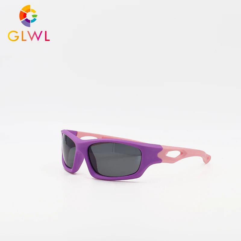 GLWL детские солнцезащитные очки для мальчиков и девочек, детские поляризованные очки, Детские зеркальные очки, дизайн, силиконовые очки для спорта на открытом воздухе - Цвет линз: GLWL1910-3F