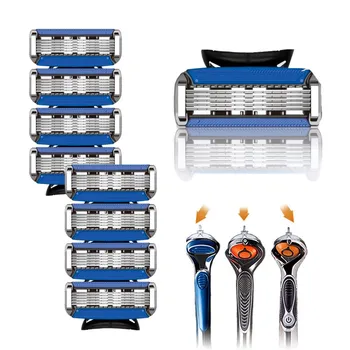 

DDPGGL Men Manual Shaving Razor Blade 5 Layer Razor Blades Compatible For Fusion 5 USA Stainless Steel Hair Removal Face Shaving