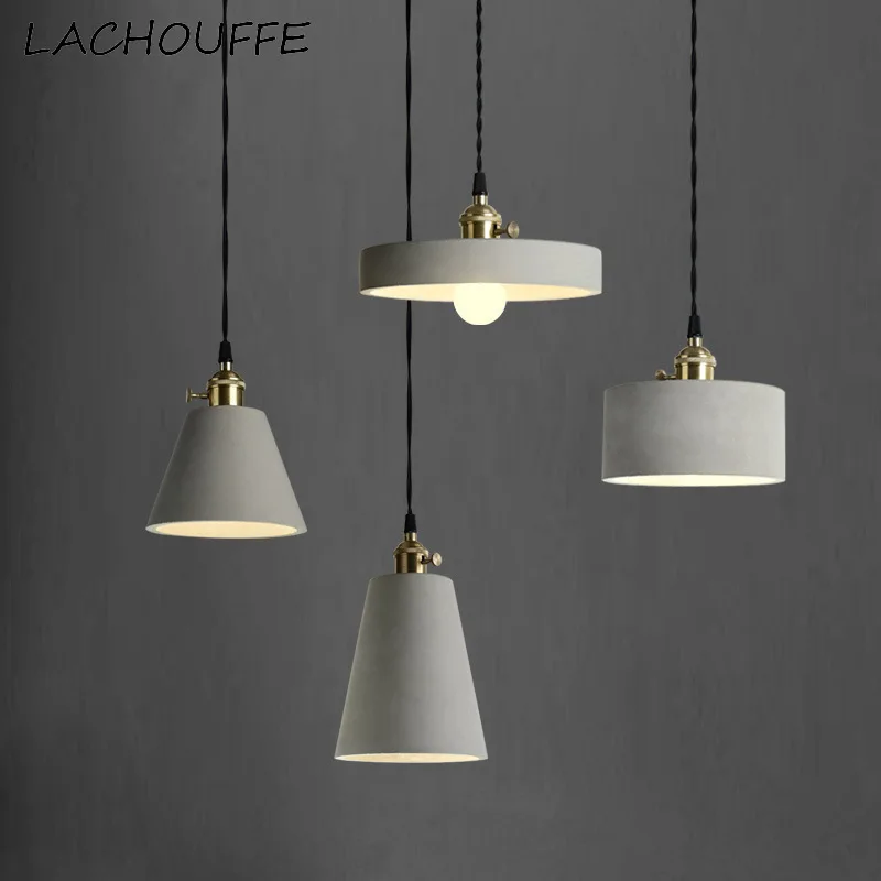 

Loft Industrial Cement Pendant Lights Vintage Led Hanging Light Fixture for Restaurant Bar Coffee Retro Decor Lamp Luminare E27