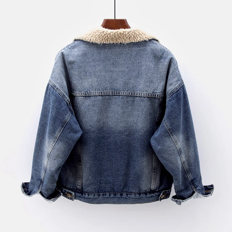 Winter Thick Warm Lamb Fur Liner Jeans 