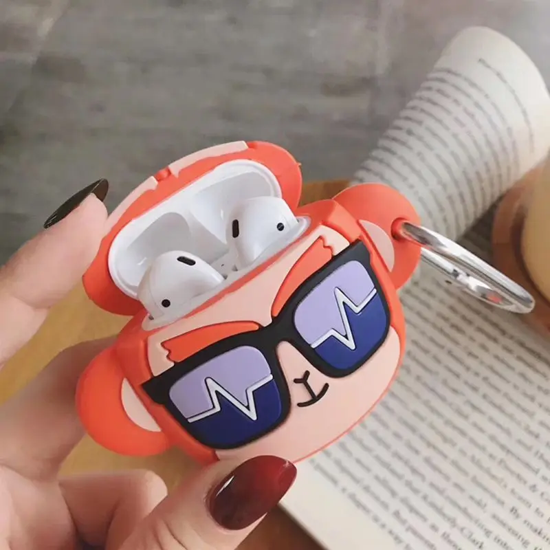 Прекрасный защитный чехол силиконовый чехол с карабином для Apple Airpods 1/2 чехол беспроводные Bluetooth наушники аксессуары