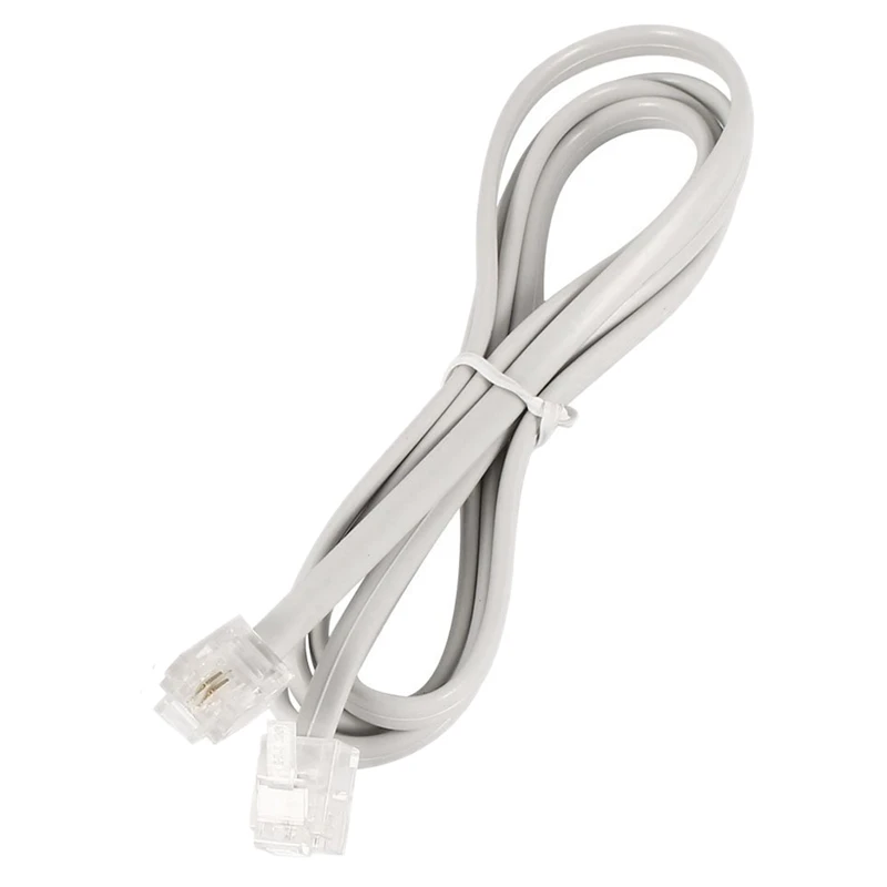 2 Pcs White 6P2C RJ11 Male to 5mm Width Telephone Cable 1M 3.3Ft | Компьютеры и офис