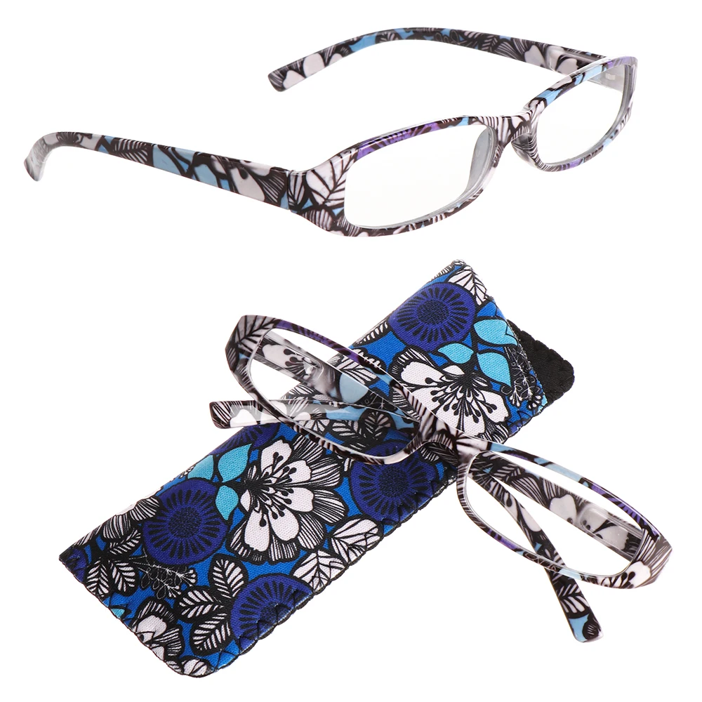 Новые Модные Полосатые очки для чтения Пресбиопия смола линзы очки с сумкой красочные+ 1,0~+ 4,0 красный/синий/фиолетовый