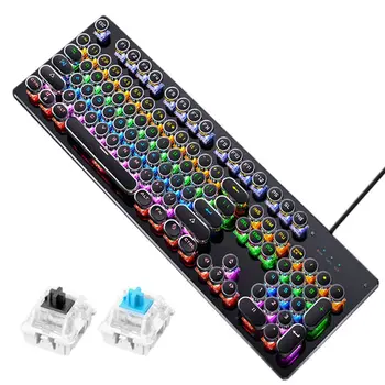 

Gaming Keyboard Retro Keycap Backlit Wired Mechanical Keyboard for PC Computer Desktop Laptop