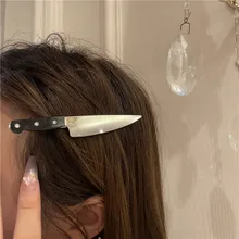 

Creative Hip Hop Tableware Knife Hair Clips Girls Cosplay Party Hair Accessories for Women Punk Rock Dagger Hair Pins Hairwear