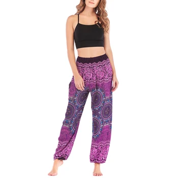 

Women's Casual Loose Pants Pilates Pants Printed Boho Harem Pants 2020 Summer Ladies Cotton Casual Loose Pants Beach Pants