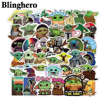 

CA675 50Pcs/set Yoda Baby Sticker Gifts Toys for Kids Anime Cute Decals Sticker to Laptop Phone Suitcase Guitar Refrigerator Car