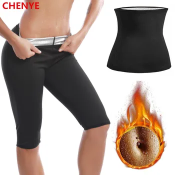 

2020 Women Body Shaper Set Waist Trainer Sauna Sweat Belt Thermo Slimming Pants Fitness Control panties Slimming shapewear Suits