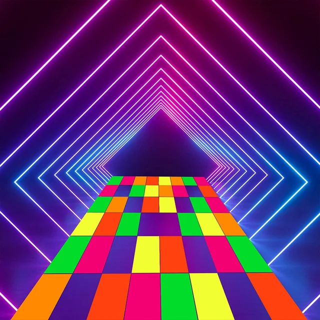 16Pcs Neon Paper Let's Party Banner with A4 Neon Paper Decor for Black Light Birthday Wedding Party Glow in The Dark Dance Party 4