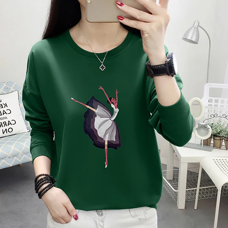 

Print T Shirt Women Tshirt Long Sleeve Top Autumn Casual Korean Fashion Clothing Loose Cotton Tee Shirt Femme Camisetas De Mujer