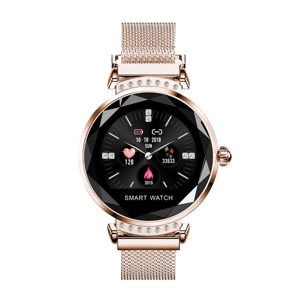 Rose gold H2 Смарт-часы для женщин фитнес-часы дамские физиологический период напоминают непрерывный мониторинг сердечного ритма Мода Здоровье - Цвет: Rose gold