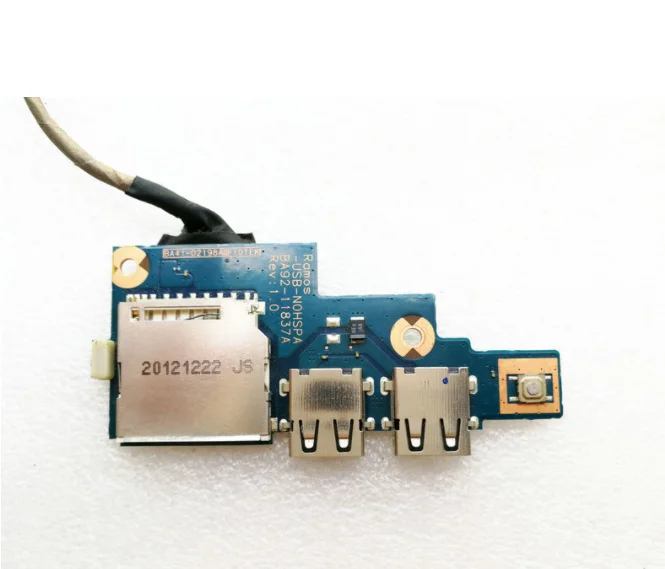 board with cable Для samsung NP510R5E NP370R4E 370R5E 450R4V 470R5E BA92-11837A BA41 02198A usb кардридер плата кнопка включения питания - Цвет: board with cable