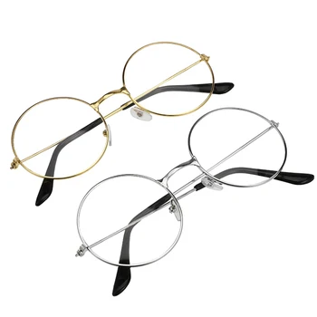 

Fashion Vintage Retro Metal Frame Clear Lens Original Clear Lens Glasses Gold Silver Eye Glasses 2 Styles
