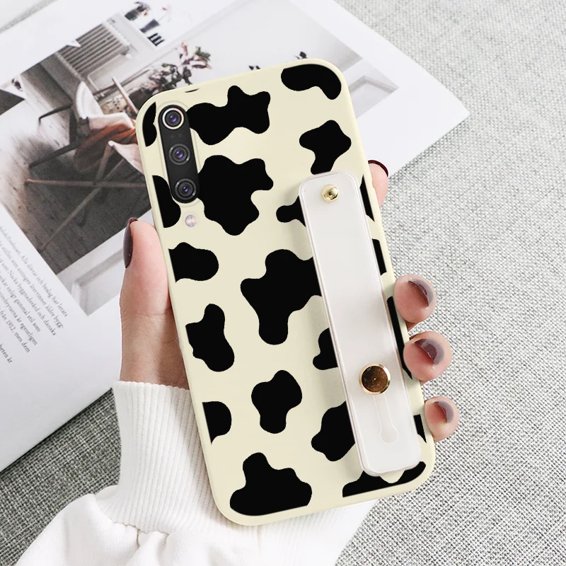 wallet phone case For Xiaomi Mi 9 SE Case Flowers Soft Silicone Cover For Xiaomi Mi9 Mi9SE Butterfly Wrist Strap Holder Shockproof Coque Bumper arm pouch for phone Cases & Covers