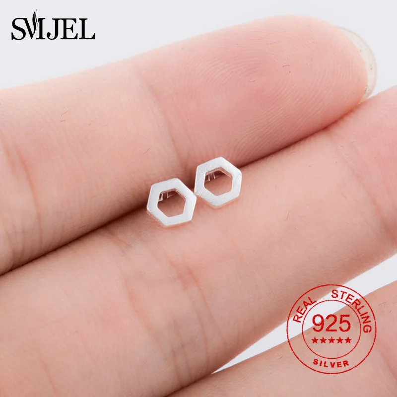 SMJEL, настоящее 925 пробы, серебряные серьги с перьями для женщин, серьги с крестиком в виде сердца, серьги в виде мотоцикла, маленькие ювелирные изделия, подарки для мужчин и детей - Цвет камня: 39