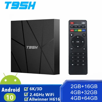 

2020 New T95H Smart TV Box Android10 Allwinner H616 4GB 64GB 32GB 2.4GHz Wifi 6K 3D Set Top Box Google Media Player T95 TV BOX