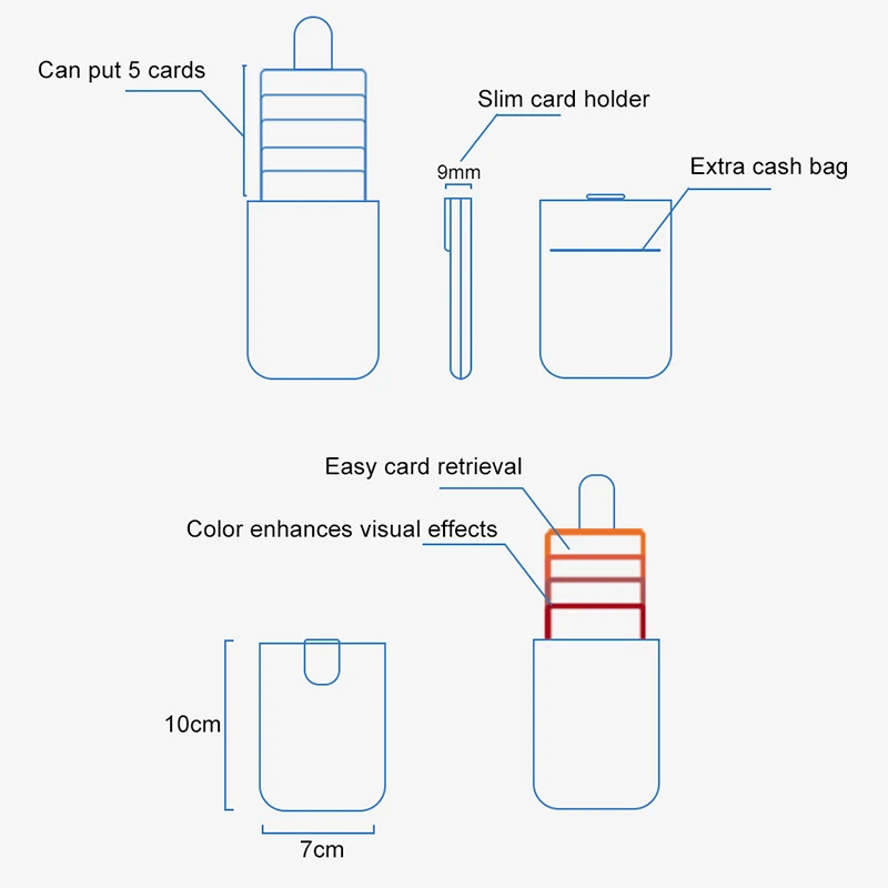 DIENQI выдвижной кредитный держатель для карт, защитный кошелек, RFID Блокировка, ID, держатель для карт, мужской, женский, сумка для карт, чехол для денег, минималистичный кошелек
