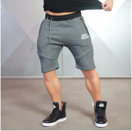 Новинка года; мужские спортивные костюмы; pantalones cortos de verano Bermuda pantalones cortos fitness hombre cu - Цвет: DK-5 Dark grey
