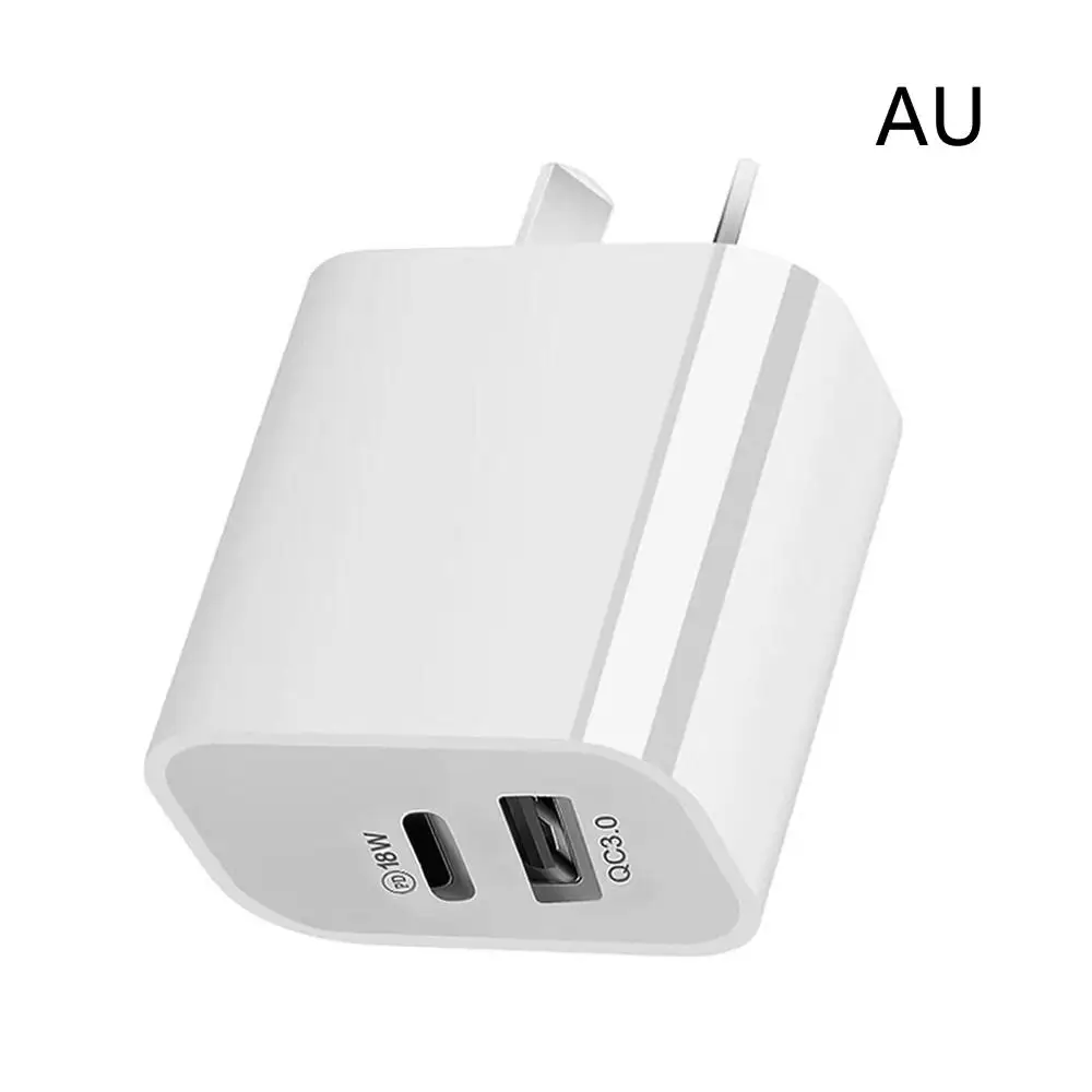 Fast charge 18w 18W PD QC 3.0 Dual USB Charger Quick Charge EU US EU AU Plug for iPhone X 8 plus Note 9 10 Power Delivery Mobile Phone Adapter phone charger Chargers