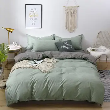 

New Luxury Pure Color Bedding Set Modern Duvet Cover Set King Queen Full Twin Bed Solid Color Brief Bed Flat Sheet Set