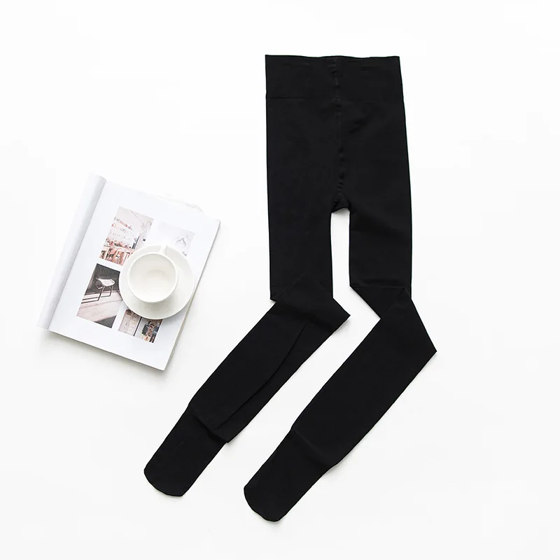 Ample waistline Tights* high waist, abdomen closure, hip lifting, Tights* lady's spring and autumn thin silk Tights* Spandex - Цвет: Black