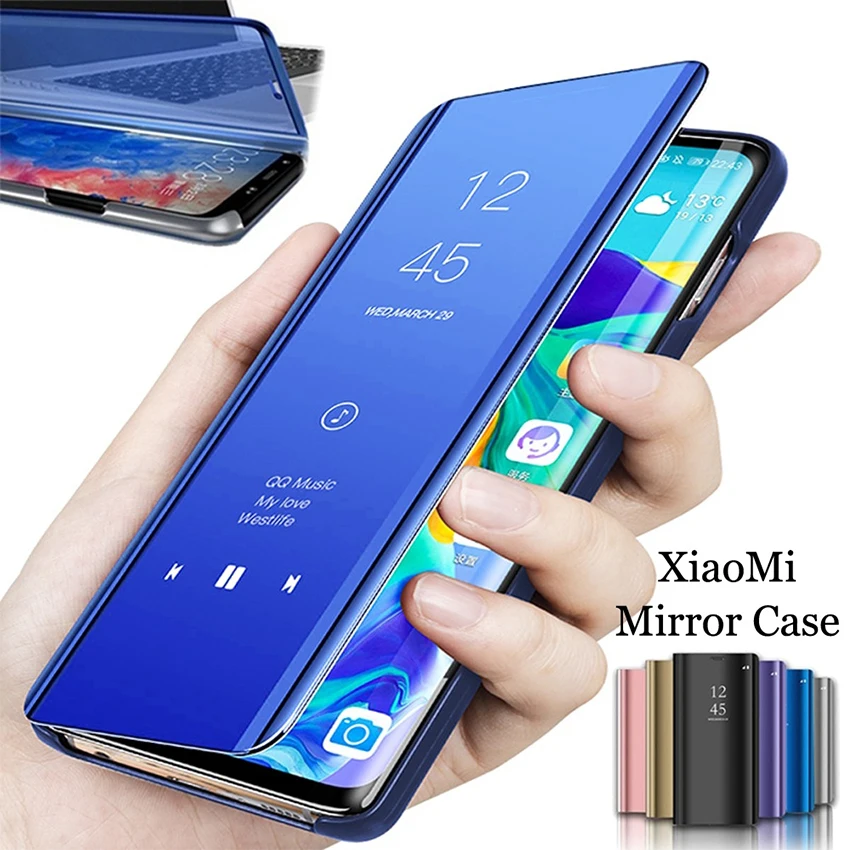 

Luxury Leather Flip Stand Plating Mirror Smart Clear View Case for Xiaomi Redmi Note 6 7 8 Pro S2 Y2 K20 Pro 6 7 5A 6A 7A 8A Go