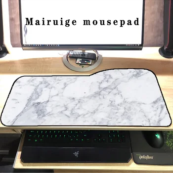 

White Marble Texture 730*330*3mm Custom Locking Edge Large Gaming Computer Mouse Pad Keyboard Laptop Tablet Desk Mats for CS GO