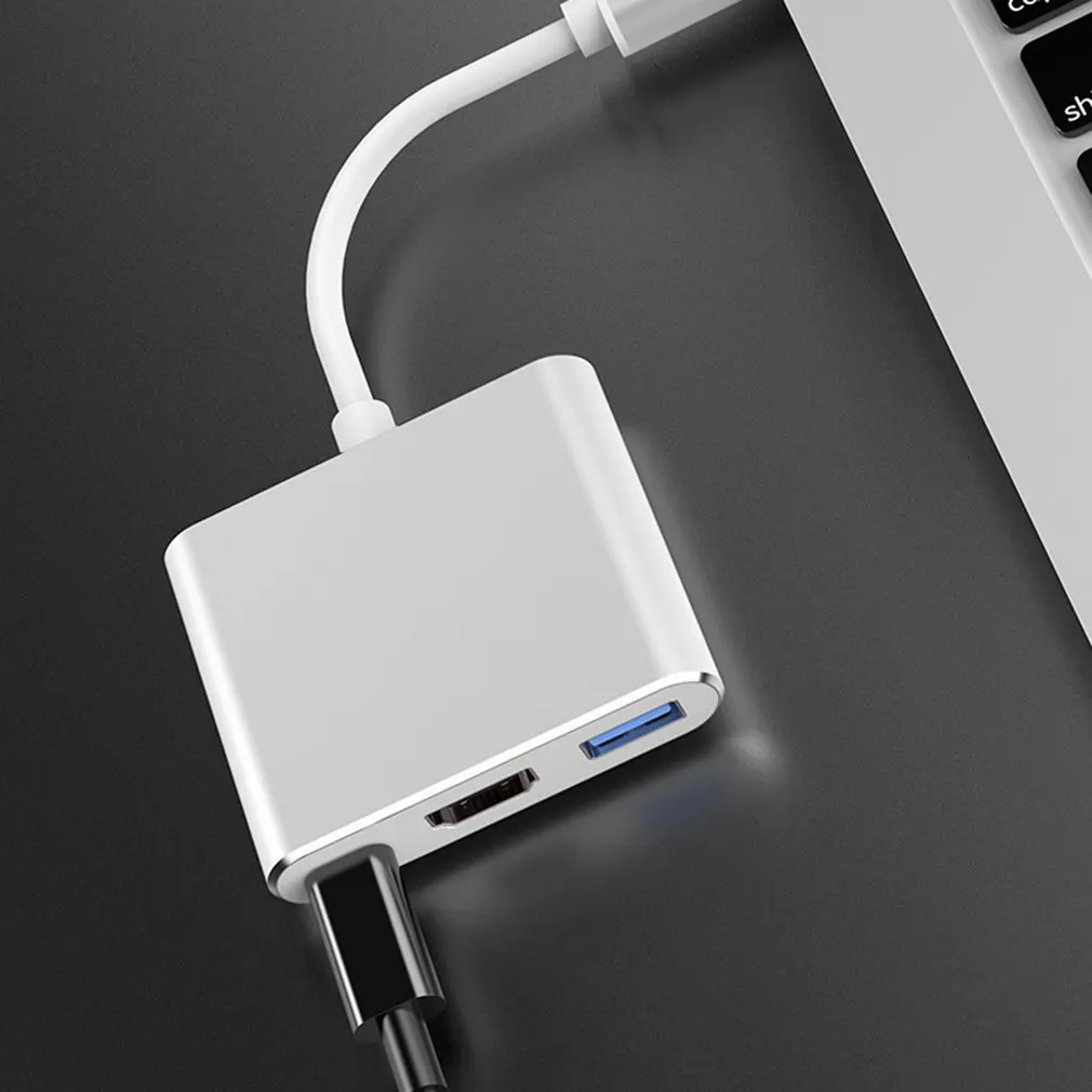 Usb C HDMI USBC к HDMI 3,1 конвертер адаптер Тип C к DMI/USB 3,0/type C адаптер тип-c Алюминий для Apple Macbook