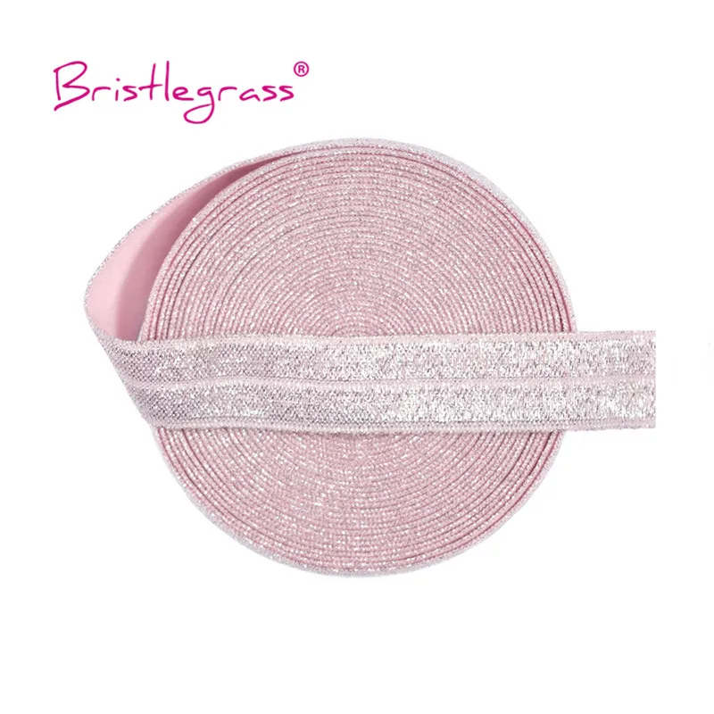Silver Glitter Fold Over Elastic Bands - 5/8 Spandex Trim for Hair Accessories & Sewing Projects