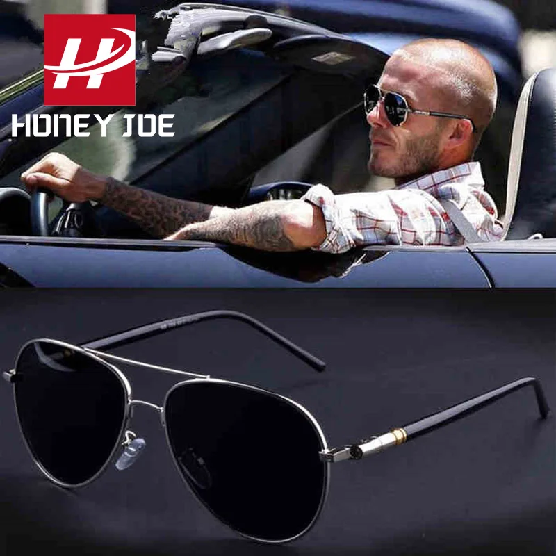 Mens Polarized Driving Sunglasses Vintage Pilot Eyewear Retro Shades Metal  Eyeglasses Sport Sun Glasses Men Spring Hinge UV400