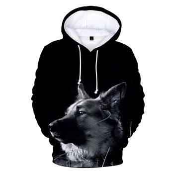 

3D Print german shepherd Hoodies Fashion Women Men Long Sleeve Kids Hooded Sweatshirt Fashion german shepherd black Streetwear