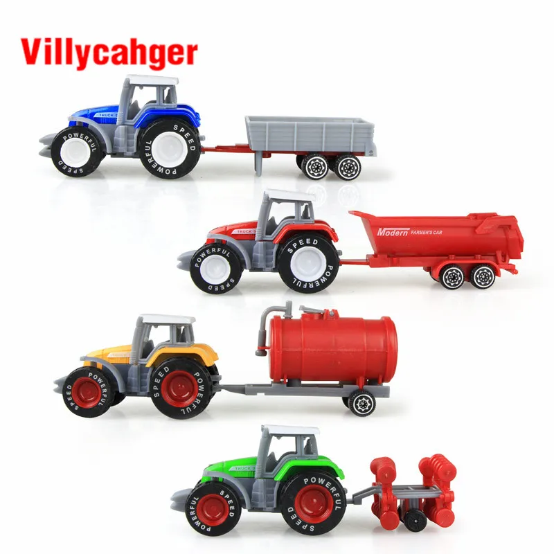 

4PCS /Set Mini Diecast Car Farm Truck Construction Vehicle Mixer Truck Model Metal Truck Classic Toys Kids Gift Educational Toys