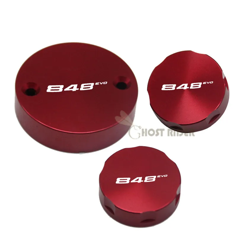 red Для DUCATI 848/EVO 2008-2013 2012 11 передние тормоза сцепления задние тормоза жидкость цилиндрический резервуар Крышка мотоцикла масляный колпачок чашки бака - Цвет: red