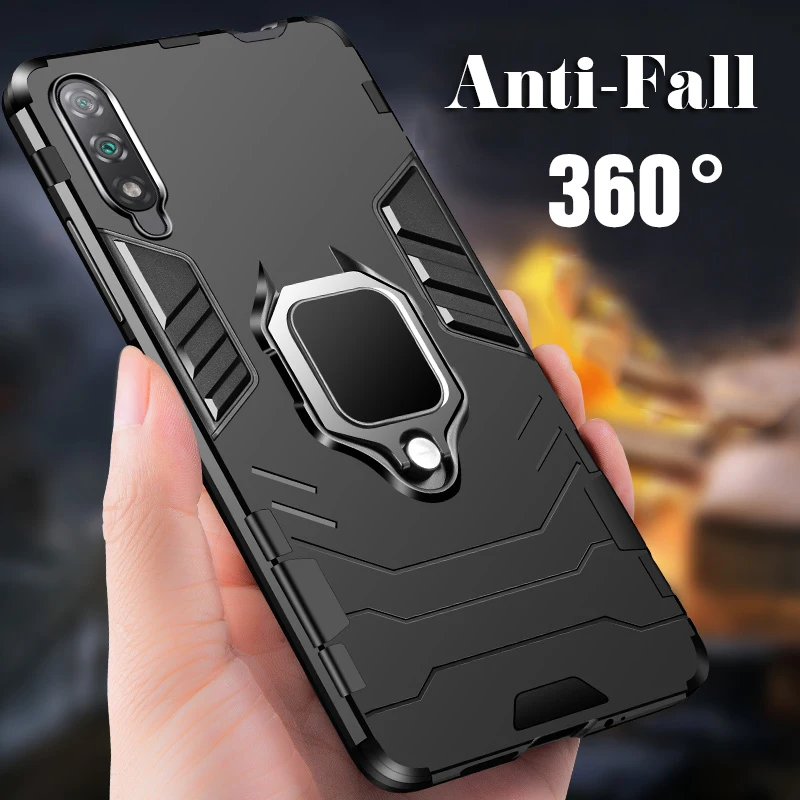 

360 Armor Case for Honor 8X Honor 9X Pro Back Cover for Huawei Honor 10 Lite 10 Honor 7C 8A 8X 9X 20 Pro Play Case Finger Ring