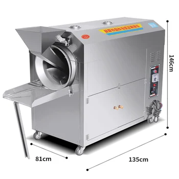 

220V stainless steel Gas electric two kinds of heating methods chestnut roasting machine commercial nut peanut roaster for sale