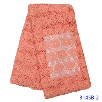 

African French Lace For Wedding Party Dresses 5Yards High Quality Nigerian Guipure Lace with Stones Cord Lace Fabrics GD3145B-2