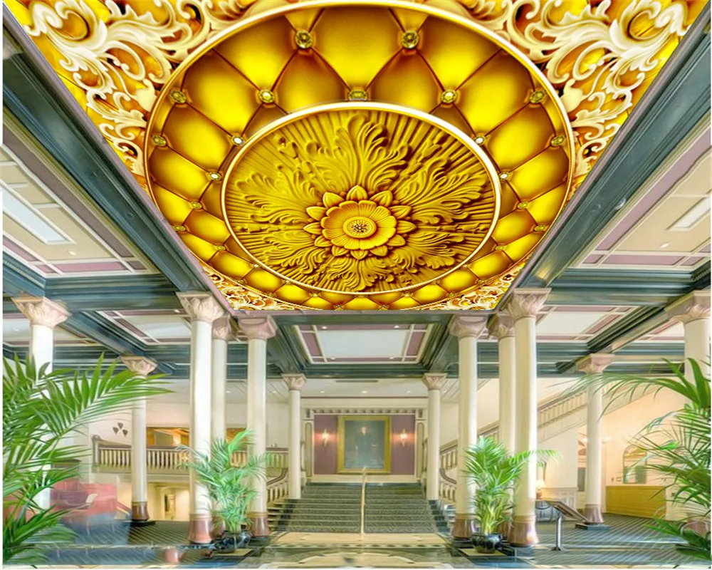 Wallpaper Embossed Diamond Golden Embossed Flower Premium European Style Zenith Decorative Exquisite Wallpaper