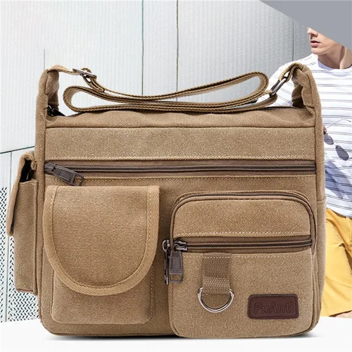 남자 캔버스 숄더 가방 캐주얼 토트 여행 남자 Crossbody 가방 럭셔리 메신저 가방 패션 고품질 핸드백 3