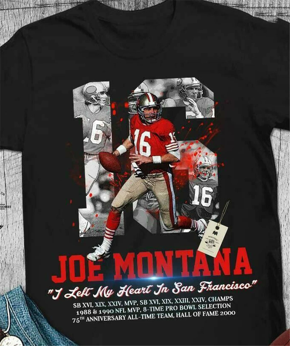 Футболка из джерси с надписью Joe-Монтана No. 16 ft My Heart In San Francisco Football Legend новые