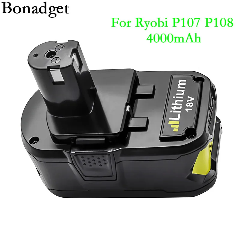 

Bonadget 4.0Ah Rechargeable Li-Ion Battery For RYOBI BPL-1815 BPL-1820G BPL18151 BPL1820 P102 P103 P104 P105 P106 P107 P108