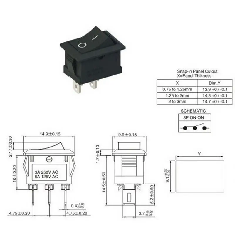2 кнопки Pin-в автомобиле на/положение ВЫКЛ Кнопка лодка переключатель 12 V/110 V/250 V T1405 P0.5 корабельного типа кулисный переключатель транспортного средства