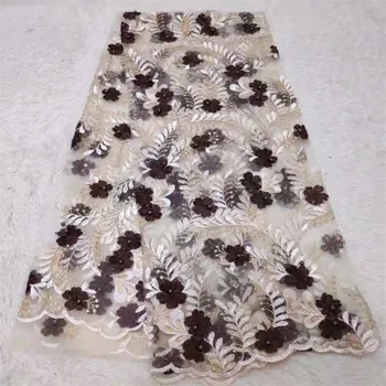 

2019 Purple Latest Nigerian Wine beads Laces Fabrics High Quality African Laces Fabric for Wedding Dress French Tulle Lace