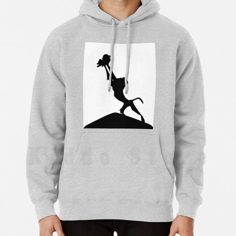Lion King Silhouette Felpa Con Cappuccio Manica Lunga Lion King Silhouette Lion King
