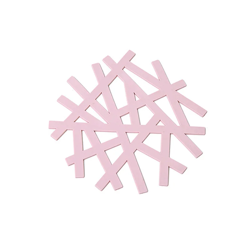 large pink Круглый термостойкий Коврик, силиконовая кухонная салфетка-подставка, бытовой коврик для кастрюли, нескользящий коврик, Настольный коврик, кухонная салфетка-подставка, инструменты - Цвет: large pink