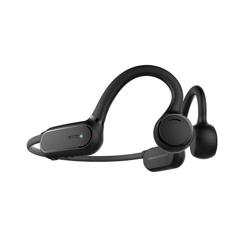 BGreen Bluetooth Sport Bone Conduction Headphone Waterproof Sports Headset Touch Control Wireless Earphones For Cycling Running - Цвет: Black