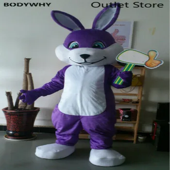 Billige Halloween Kaninchen Maskottchen Kostüm Cosplay Party Kleid Unisex Cartoon Kleidung Fursuit Outfits Karneval Weihnachten Ostern Ad Kleidung
