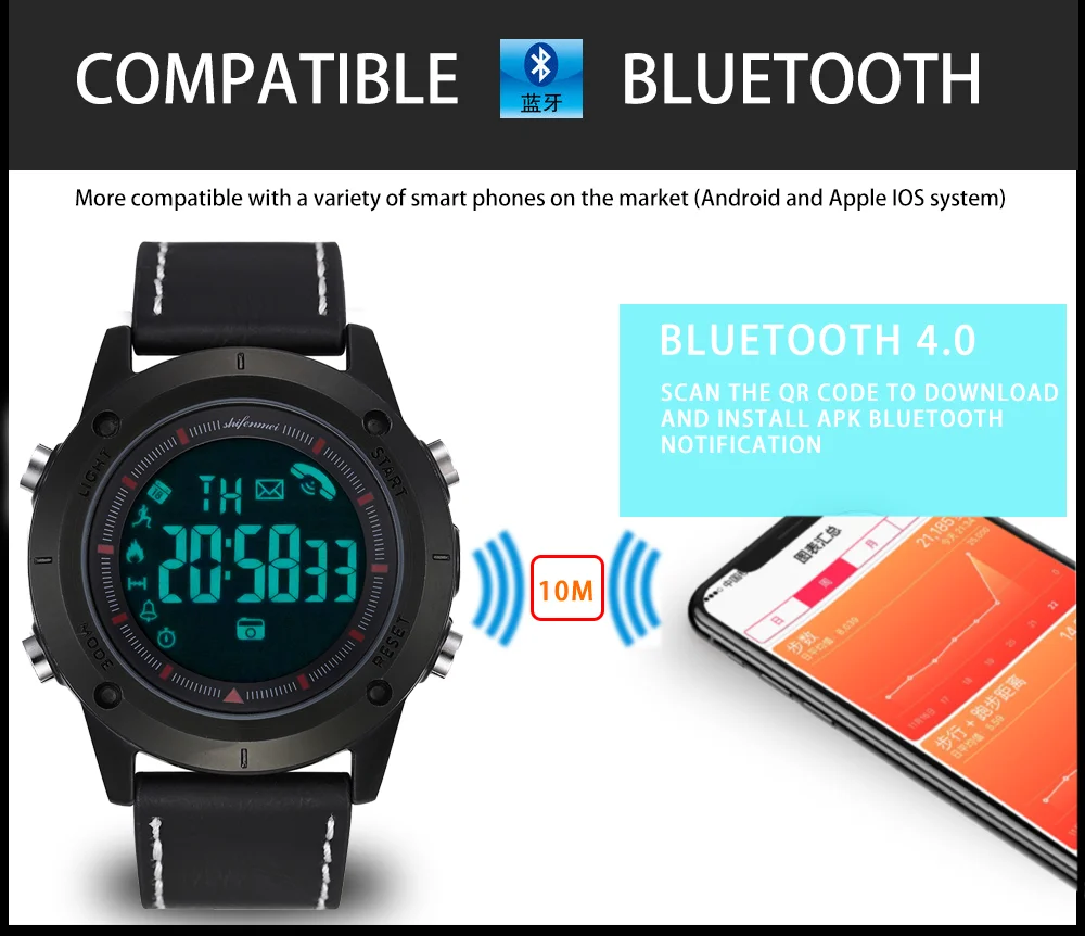 Мужские спортивные часы Cheep Bluetooth Android/IOS телефоны водонепроницаемые gps сенсорный экран Спорт Здоровье shifenmei S3129 умные мужские часы