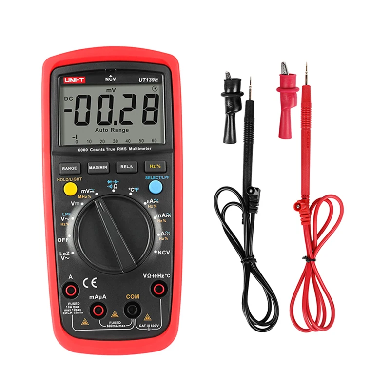 

True rms Multimeter digital professional UNI-T UT139E esr meter AC/DC voltmeter digital ammeter continuity test temperature