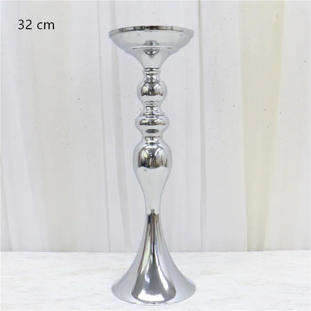 32cm silver Изготовленный На Заказ 35/45 см Искусственный цветок подставку для настольного тенниса; Цвет Фиолетовый, бледно-лиловый, центральные расположение декора свадебная АРКА Таблица цветов букет ваза - Цвет: 32cm silver