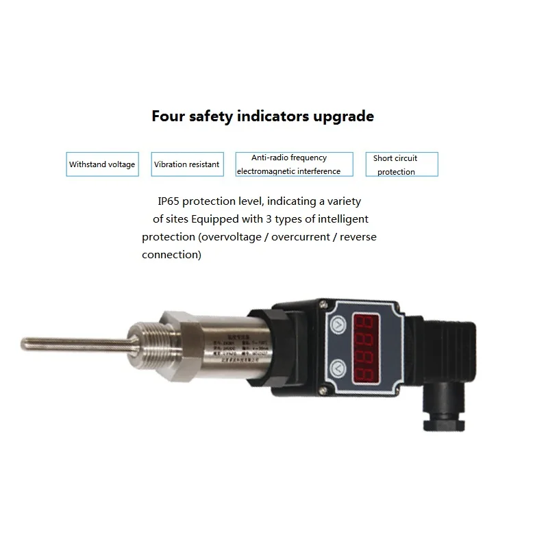 XEAST PT100 temperature sensor, plug-in temperature transmitter, self-contained display